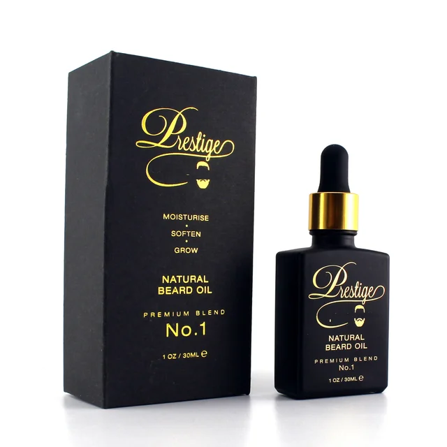 ホット販売 CBD オイルひげオイルパッキング 30 ミリリットルすりガラス黒長方形ガラススポイトとロゴの印刷と正方形のギフトボックス