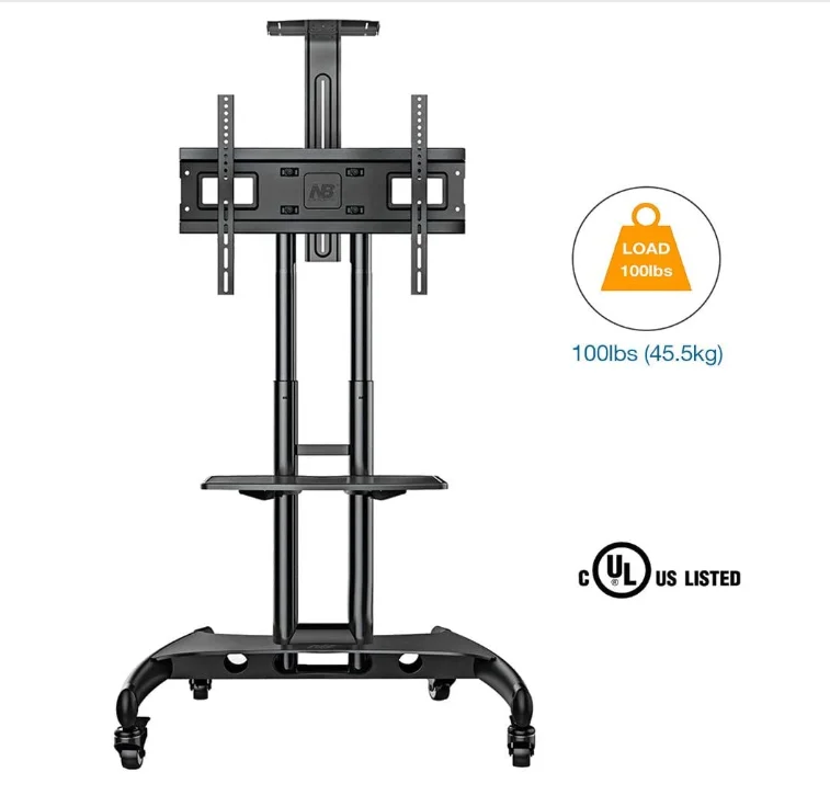 Mobile Motorized Tv Lift Floor Stands Rolling Tv Carts For Flat Screen 32 To 65 Inches Tvs With