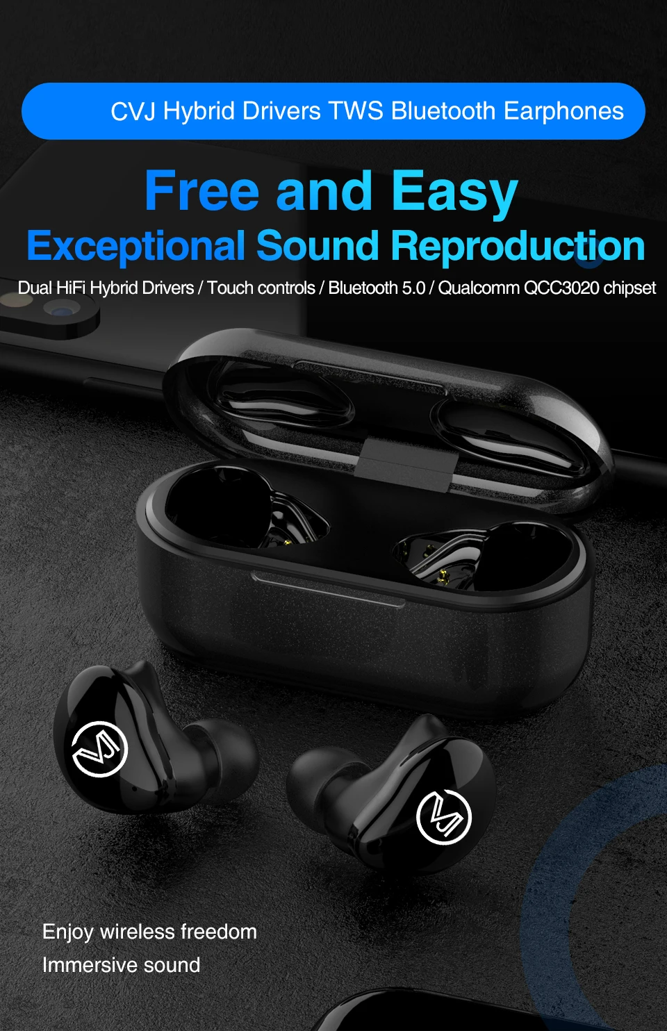 TWS Best Boyfriends Gift for Christmas HiFi Headphones Wireless Best Sellers in Europe 2018 - ANKUX.COM