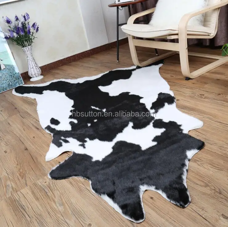 China Factory Wholesale Cow Print Rug Faux Cowhide Rug Animal