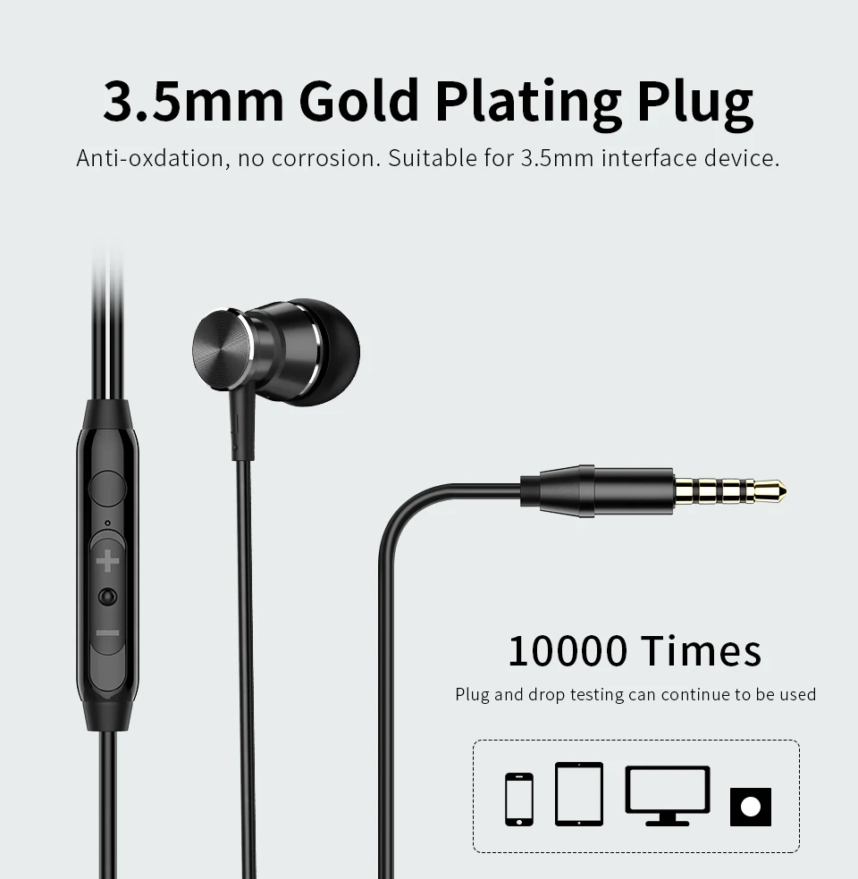 2019 Guangzhou Cheaper Bass Wired Mobile Earphone 3.5MM Earphones Metal For Iphone