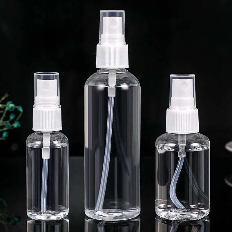 Fine Mist 30ml 50ml 60ml 100ml Cleaning Alcohol Mini Plastic PET Spray Sanitizer Bottles Manufacturer