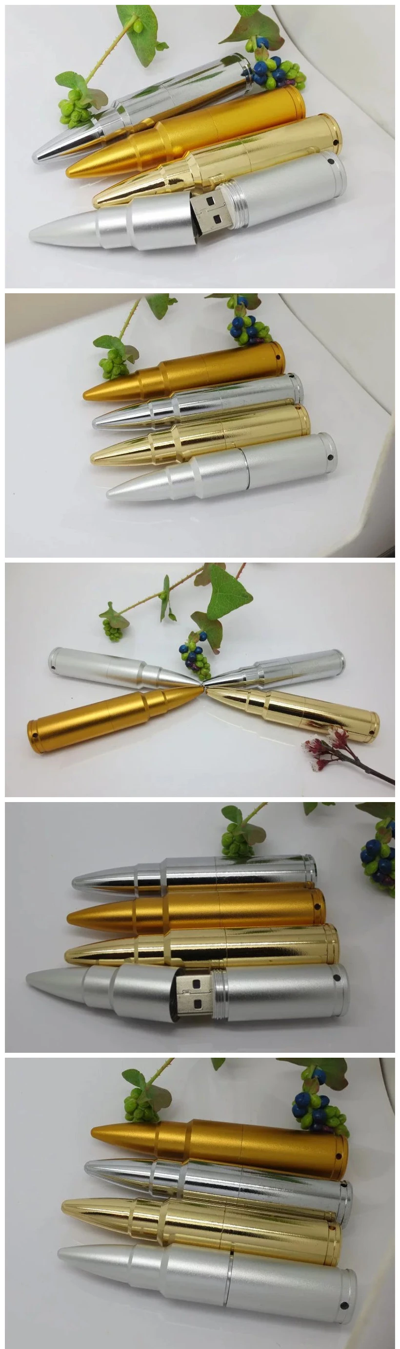 Golden silver Bullet hard disk drive metal Flash memory USB for 4gb 8gb wholesale - ANKUX.COM