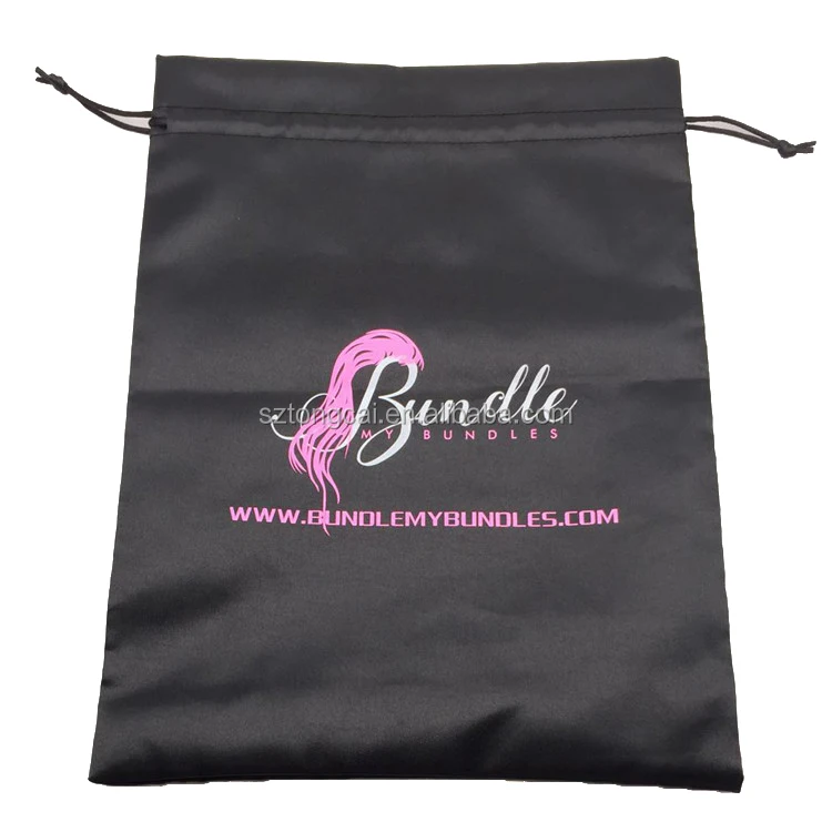 Custom Satin Wig Bags Hair Extension Packaging Pouches Bundles Satin