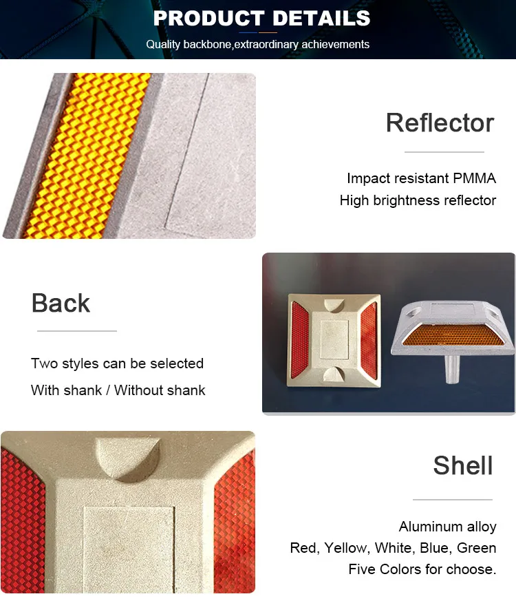 electroforming 43 glass beads reflector aluminium white tempered glass rubber aluminium cat eye road stud