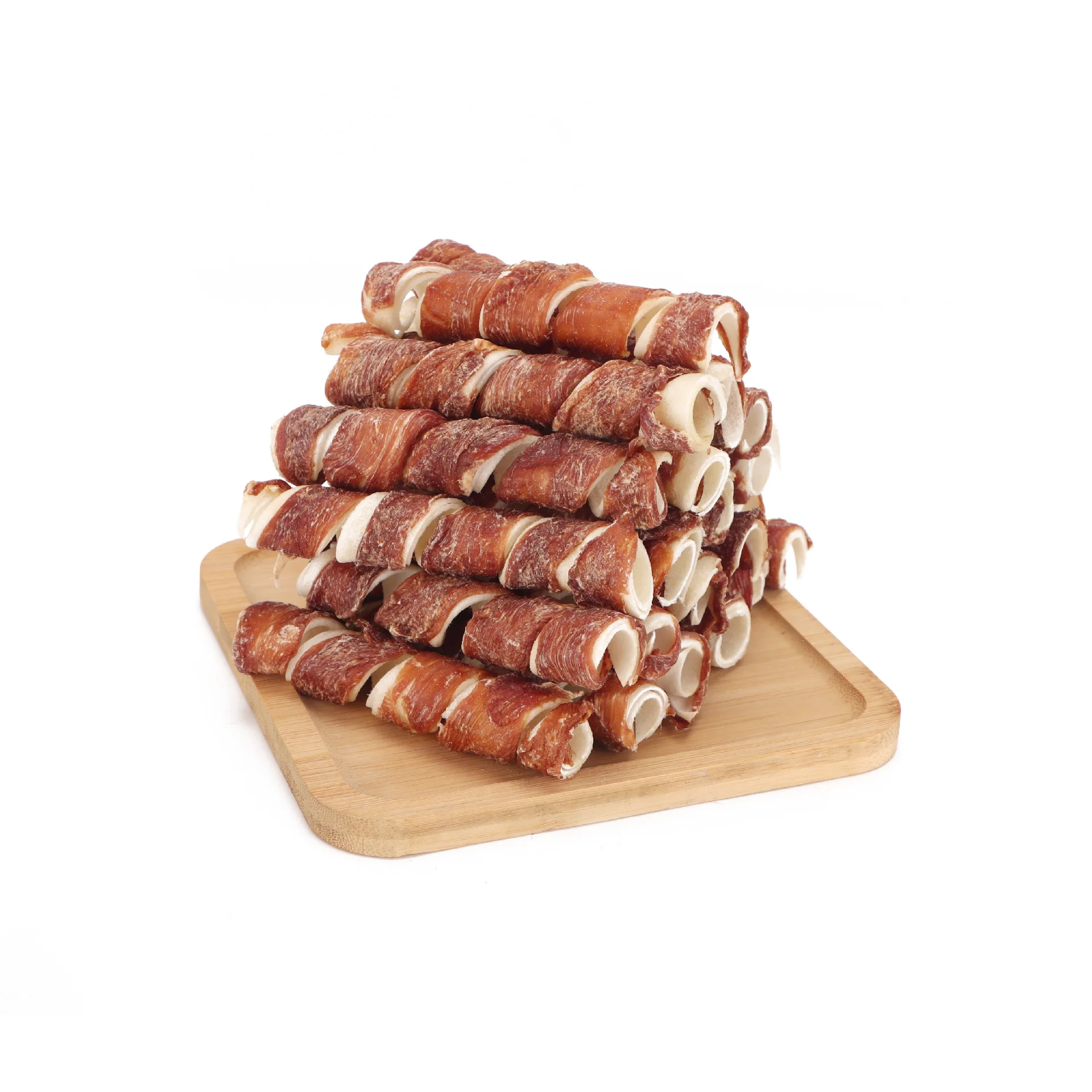 Duck Meat Wrapped Cowhide Pet Snacks Molars Spring Roll Handmade Adding Factory Straight Hair supplier