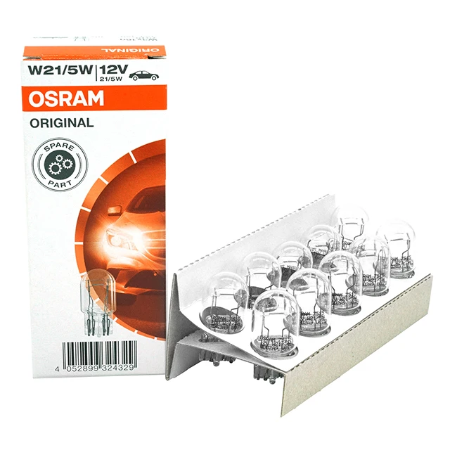 OSRAM 7515 T20 12V 21/5W W3*16q ORIGINAL signal lamps with glass wedge bases made in Taiwan Auxiliary lamp