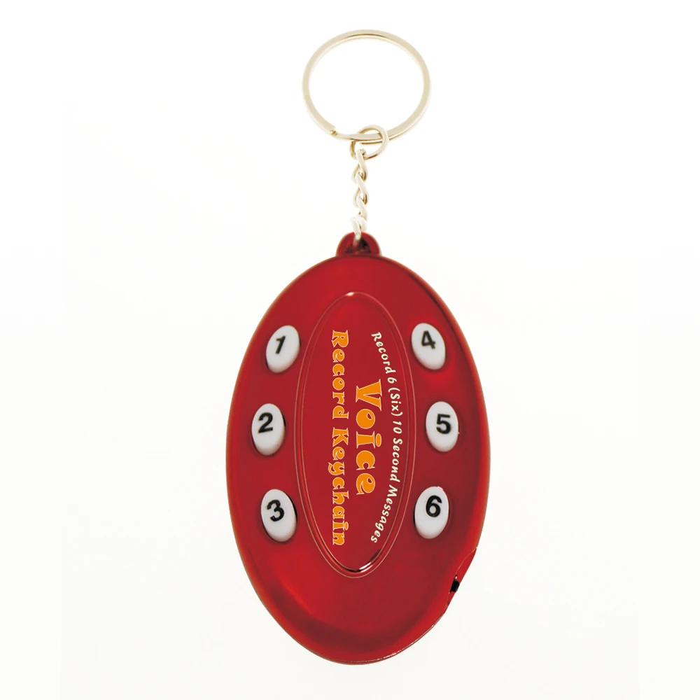 Fashion promotional gift cutom logo 6 button mini message recording keychain