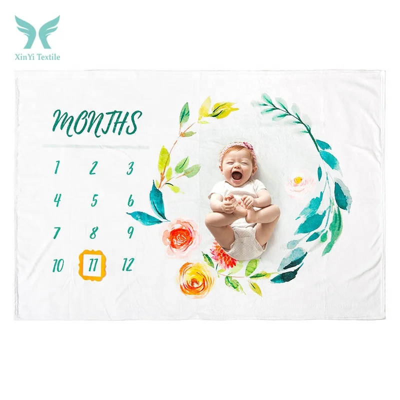 
Amazon Large Flannel Monthly Milestone Photo Photography Blanket for Baby Boys or Girls 