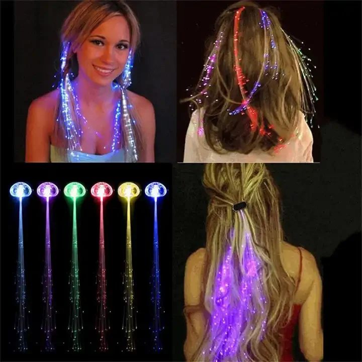 Tiktok Butterfly Flashing Led Light Party Led Hair Braid Clip Flash Wig ...