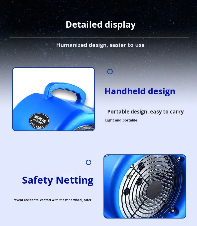 Industrial Floor Fan, 3-Speed, 220V, Electric - detail 22