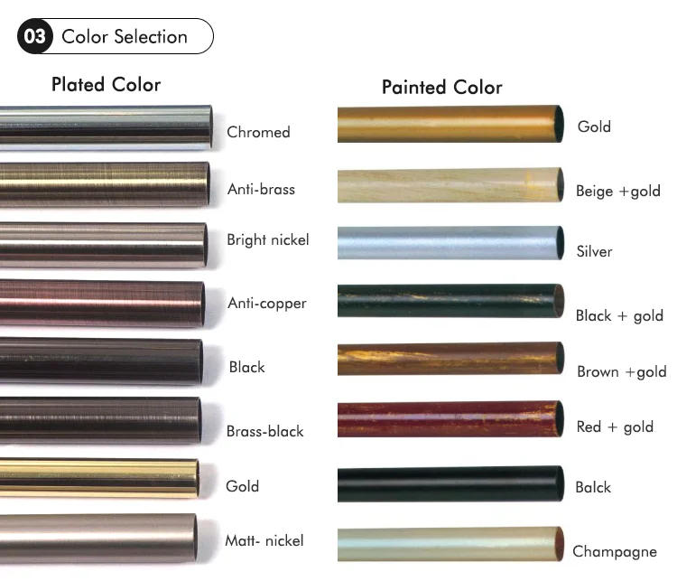 Factory Supply Classical Style Curtain Spring Tension Rod Extension