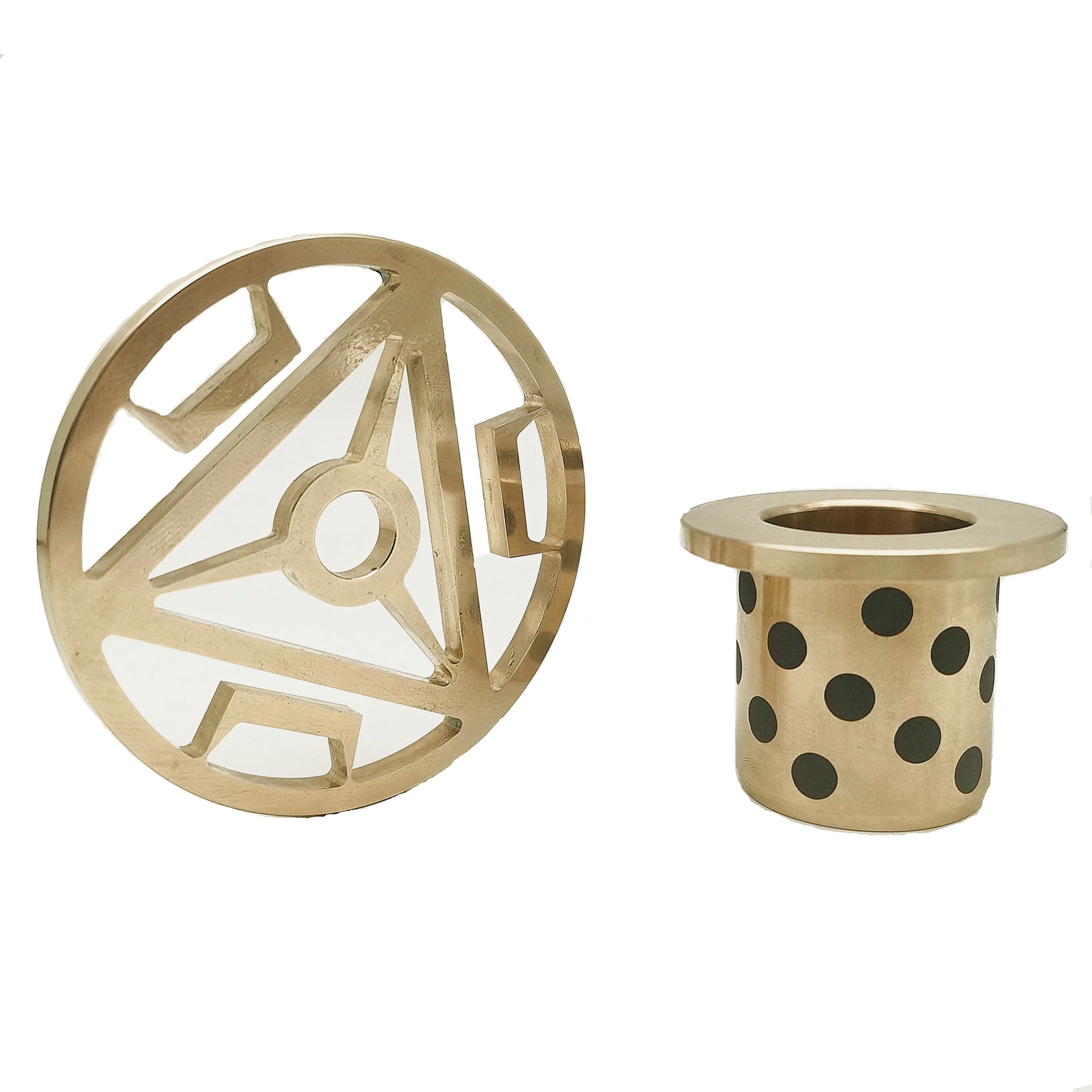 
SANLONG MPFZ20-20 Shouldered Oil Free Bushings I.D. E7 Copper Alloy Flanged Brass Sleeve Custom Brass + graphite Sliding Bearing 