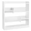 Wooden Bookcase with Adjustable Shelves, Free Standing Bookshelf Storage Unit, 90 x 24 x 91 cm (W x D x H), White