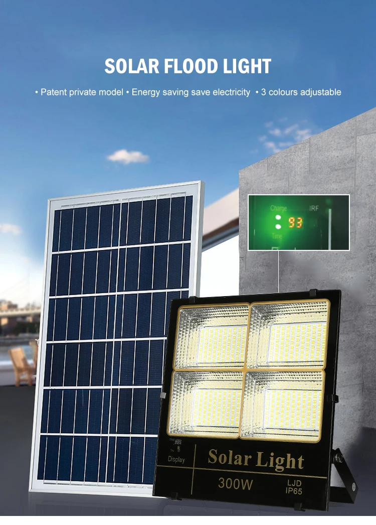 Aluminium Ip65 Waterproof Rechargeable Outdoor 30w 60w 100w 200w 300w LED Solar Power Flood Lamp