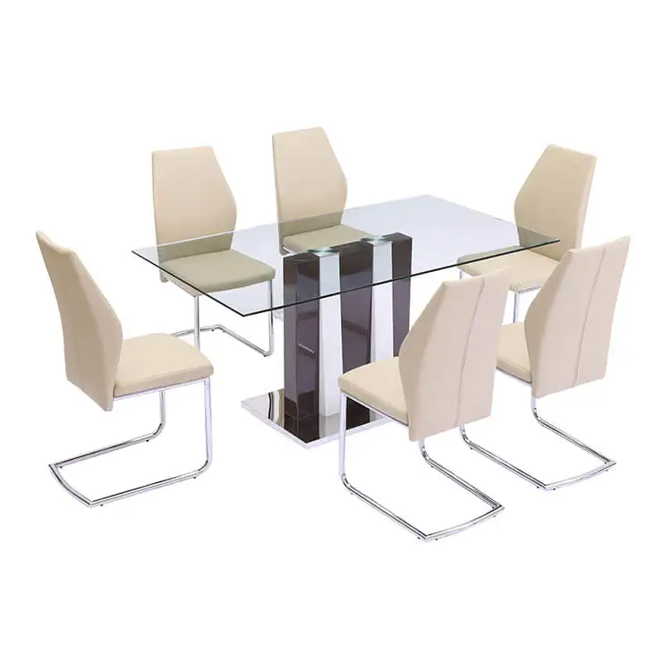 Free Sample Wood Leg 10 Seater Chrome Chairs Expandable 12mm Tempered Printed Design Top Glass Dining Table Buy China Moderne Esszimmer Luxus Top Glas Holz Esszimmer Tisch Und Stuhl Luxus Top Glas