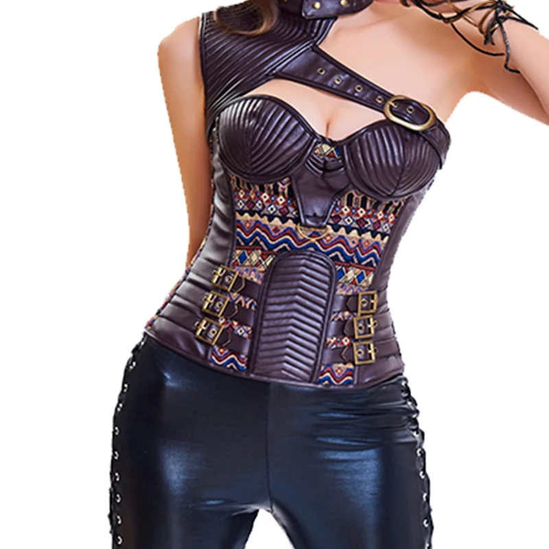 Women Steampunk Corset Sexy Gothic Corselet Lace Up Bustiers Vintage Gorset Hollow Out