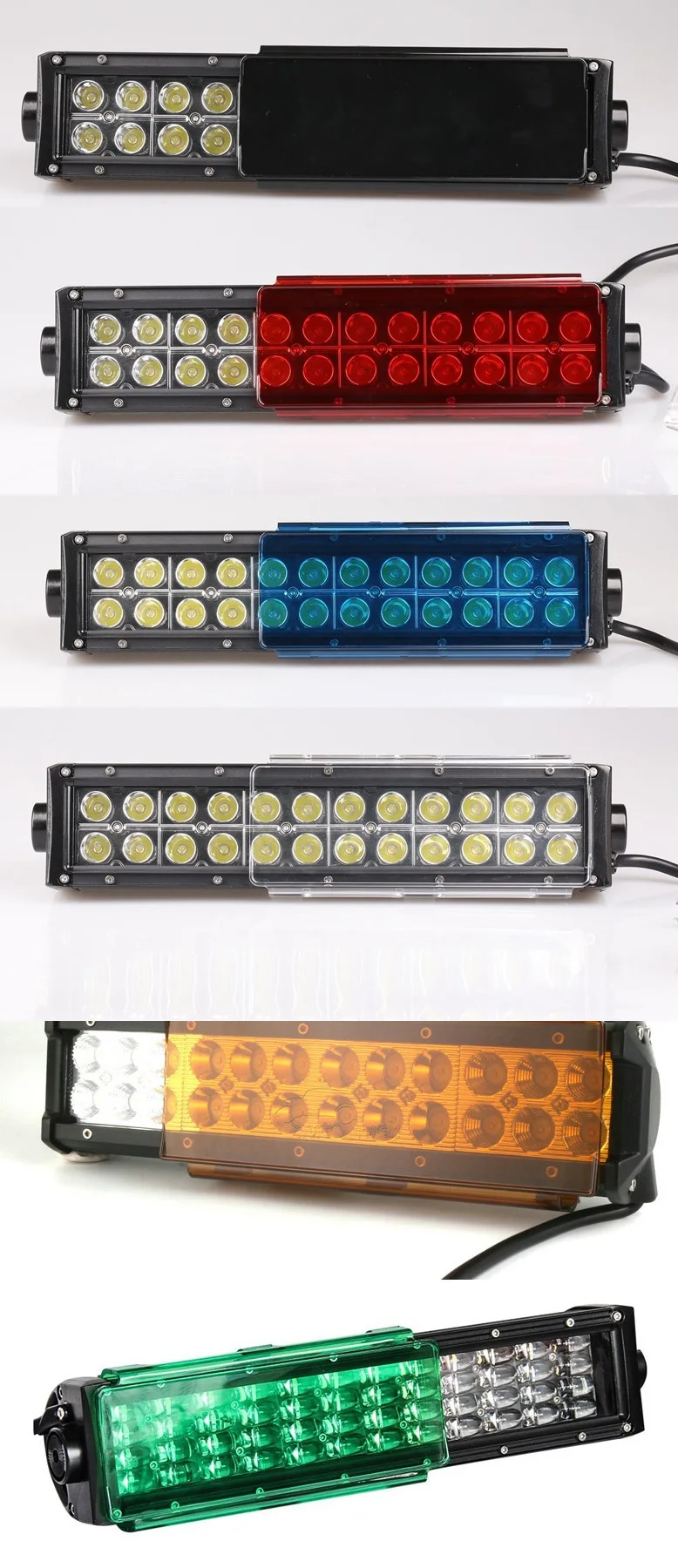 4" 7 Inch Led Work Lights Multiple Color Lamp Cover Work Light Bar Lens