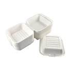 Biodegradable takeaway fast food food grade paper disposable big white burger box packaging