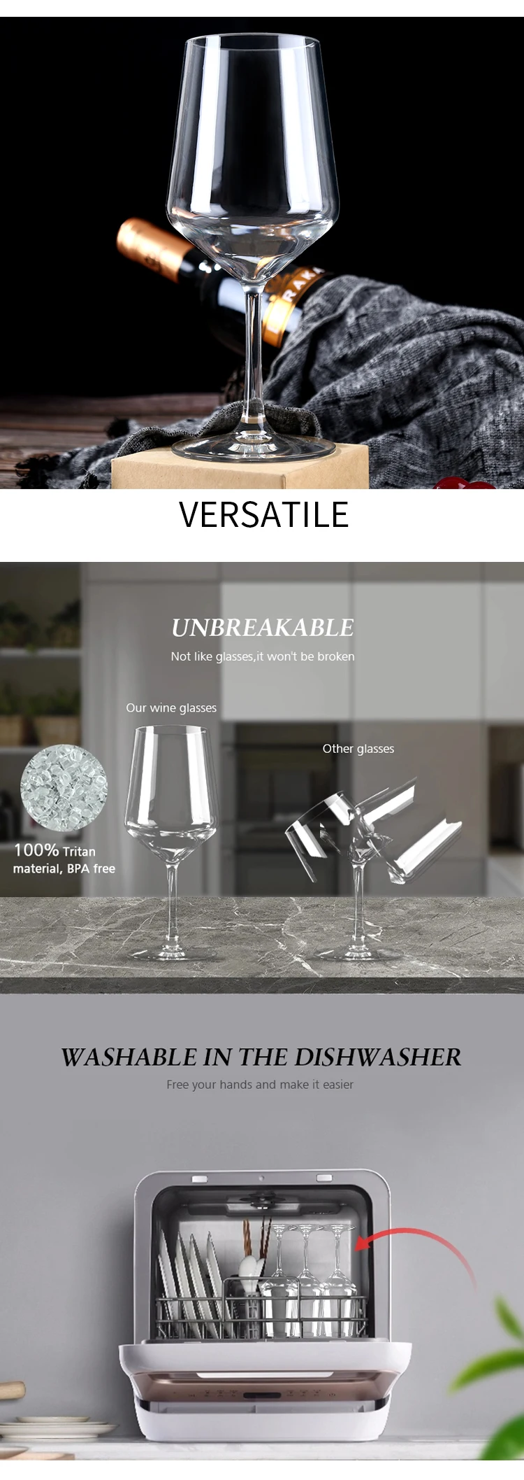 Custom Personalized Tritan Design Red Wine Tall Glass Unbreakable Red Engraved Cup Wine Glasses Crystal Goblet Wine