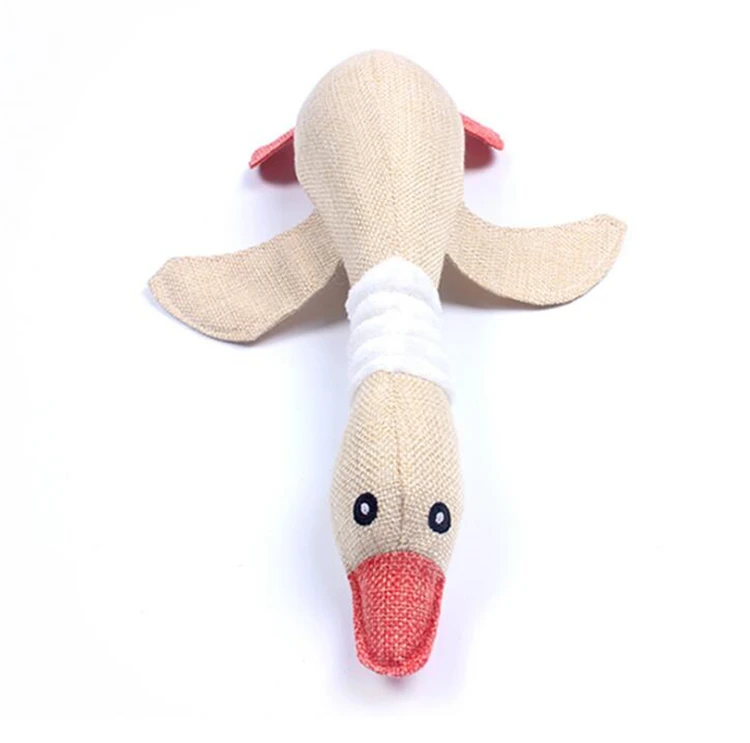 Molar Teeth Gnaw Bite Vocal Bite-resistant Burlap Geese Companion Pet ...