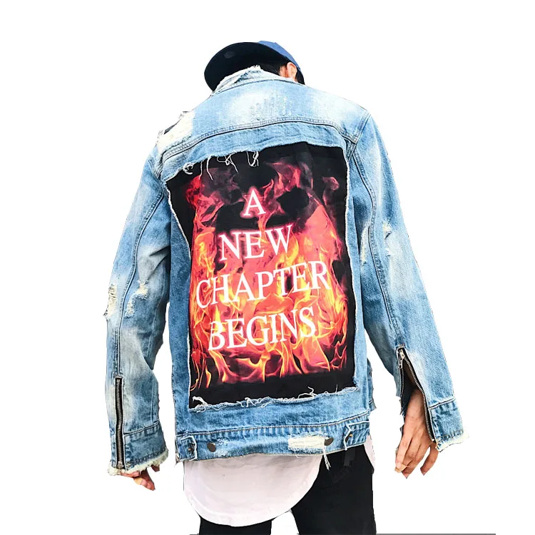 flame denim jacket mens