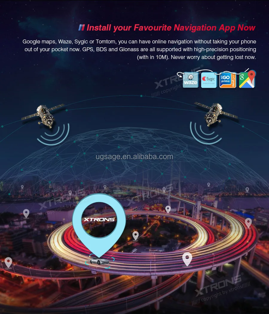 Xtrons 10.25" Ips Touch Screen Car Cd Player Android Gps Navigation For