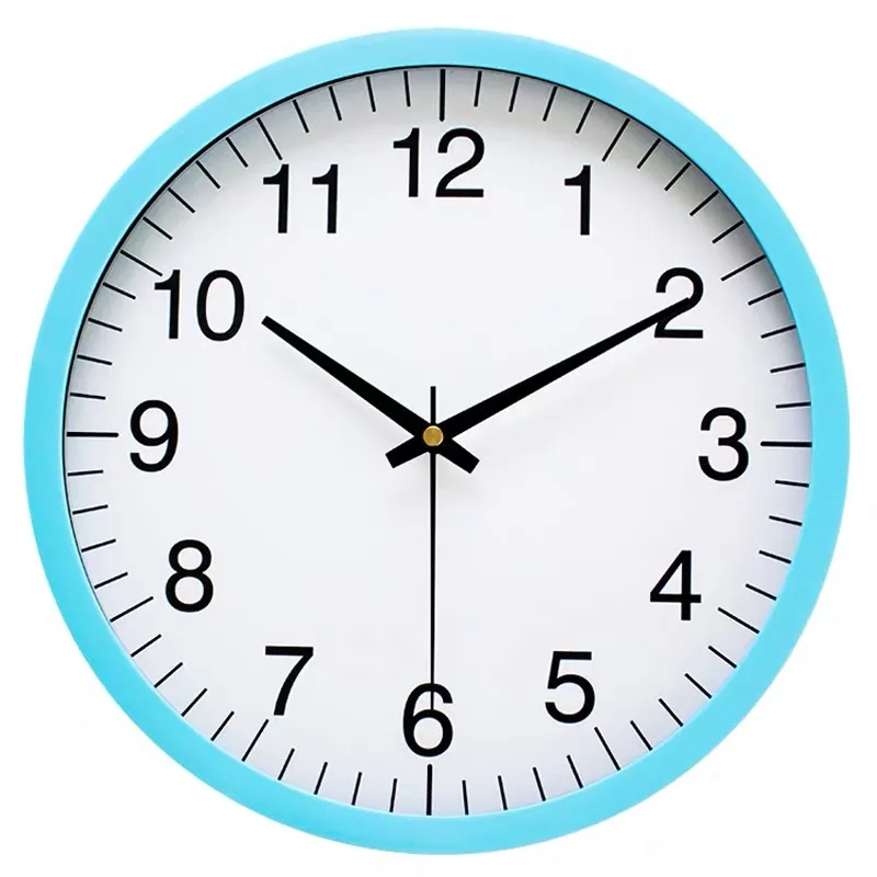 家居装饰简单圆形设计 10英寸便宜塑料挂钟