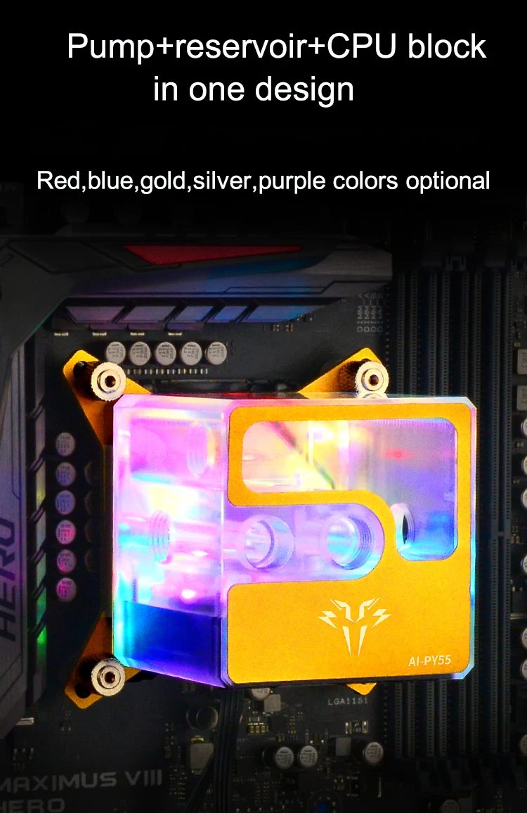 Syscooling All In One Water Cooling Pump Reservoir Cpu Block Three In