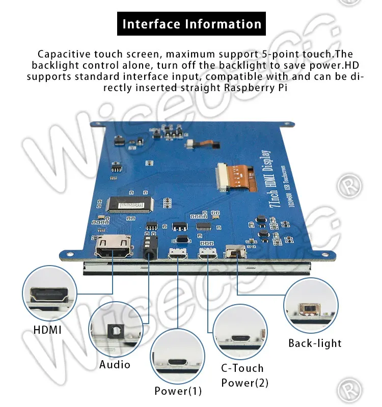 Tft 1024x600 Raspberry Pi Display Ips Lcd Monitor 7 7inch Touch Screen ...