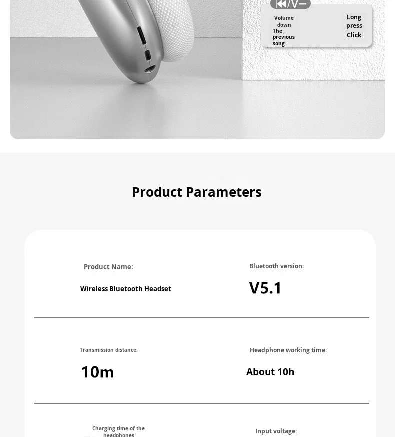 P9 Pro Max Over-Ear Noise-Canceling Wireless Earphones IPX3 Waterproof Type-C Charging LED Battery Indicator for 5.0