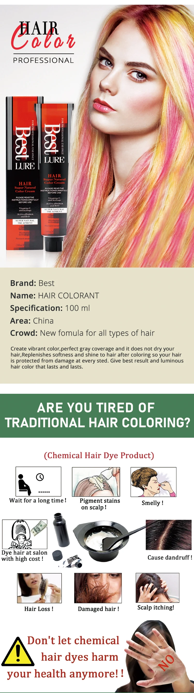 Professional Manufacturers Hair Color Natural Herbal Hair Color Cream 100ml  Organic Hair Color Brands - Buy Organic Hair Color Brands,Hair Dye Color  Cream Private Label Permanent Hair Dye Cream Professional Salon Hair