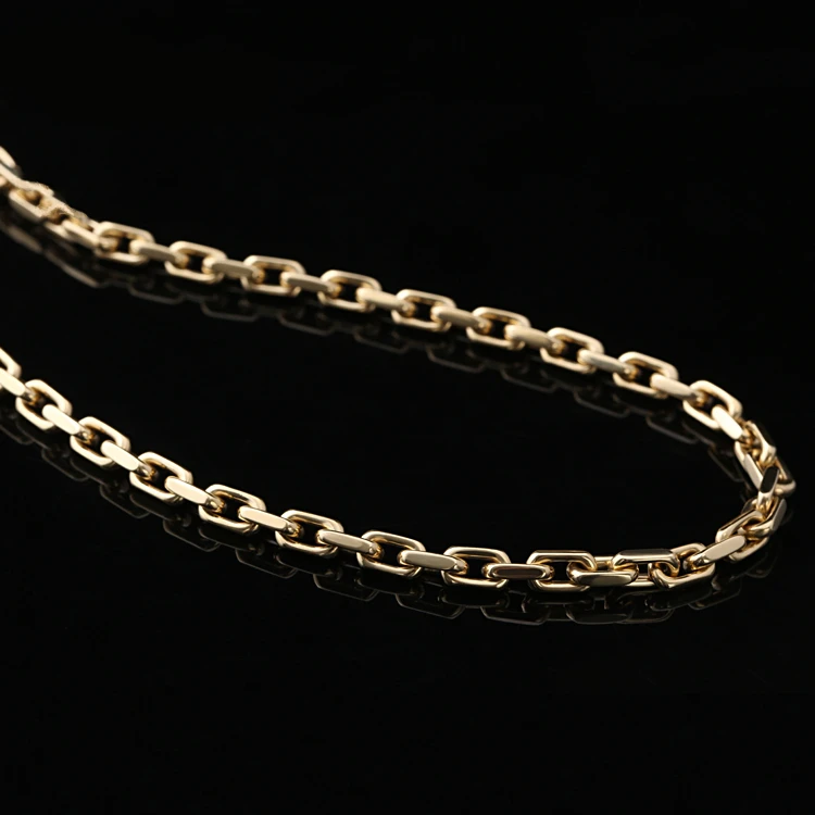 Custom Men Fashion Pure 18K Gold Cross Hip Hop Necklace Cuban Chain