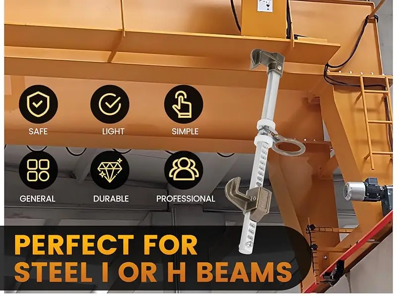 Aluminum Sliding Beam Anchor Adjustable Fit I H Fall Protection Flange ...