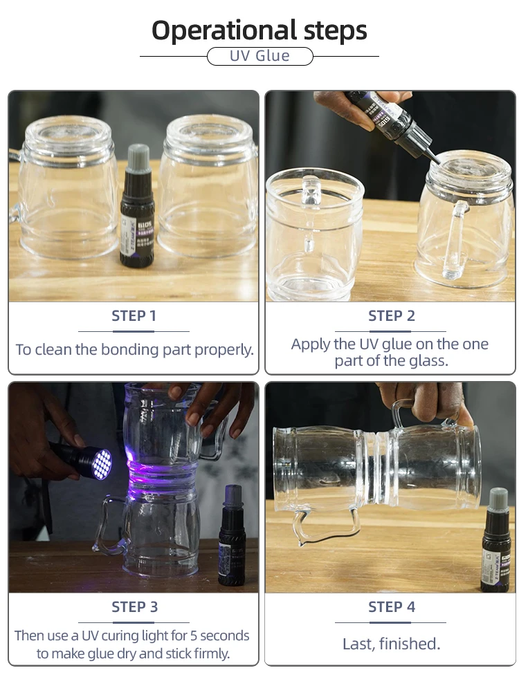 Uv Light Curing Glue Ultraviolet Adhesive Glue For Glass Plastic Metal