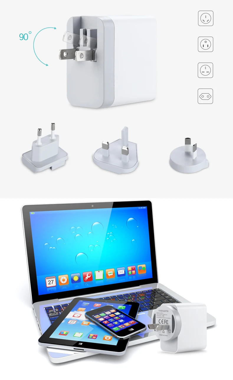 Charger Adapter Wall Power Travel Adaptor 3 Port 3.0 30w C 45w 20v 2.25a Type Supply Saa Australia Plug With Usb