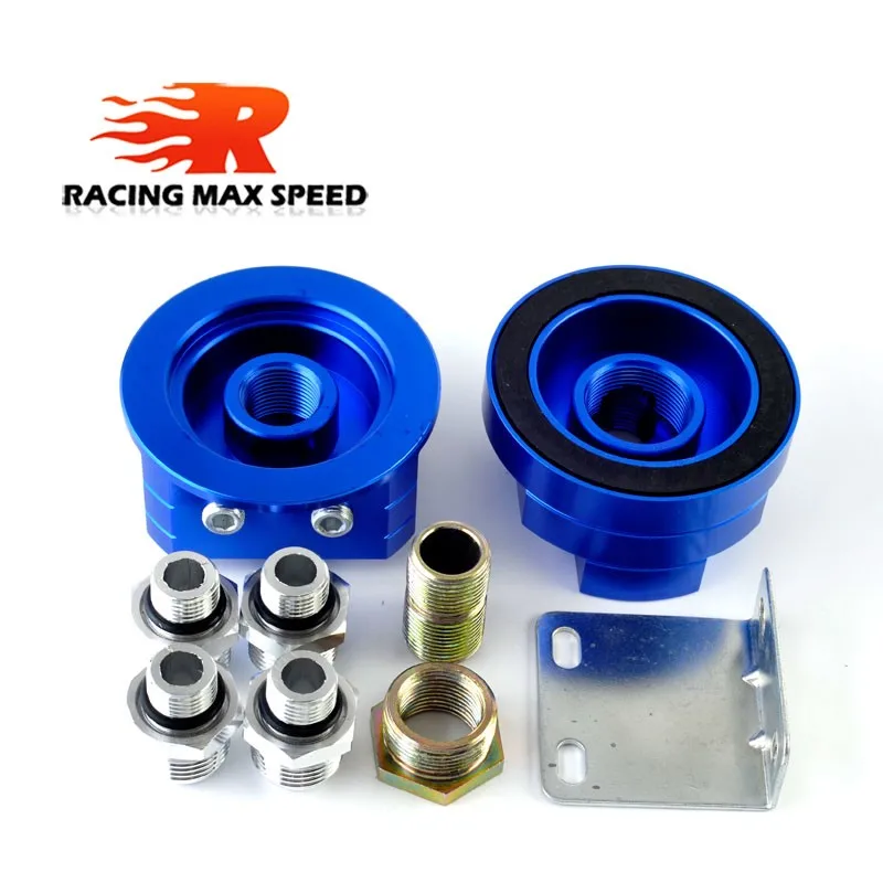Aluminum An10 Oil Filter Relocation Male Sandwich Fitting Adapter Kit 3