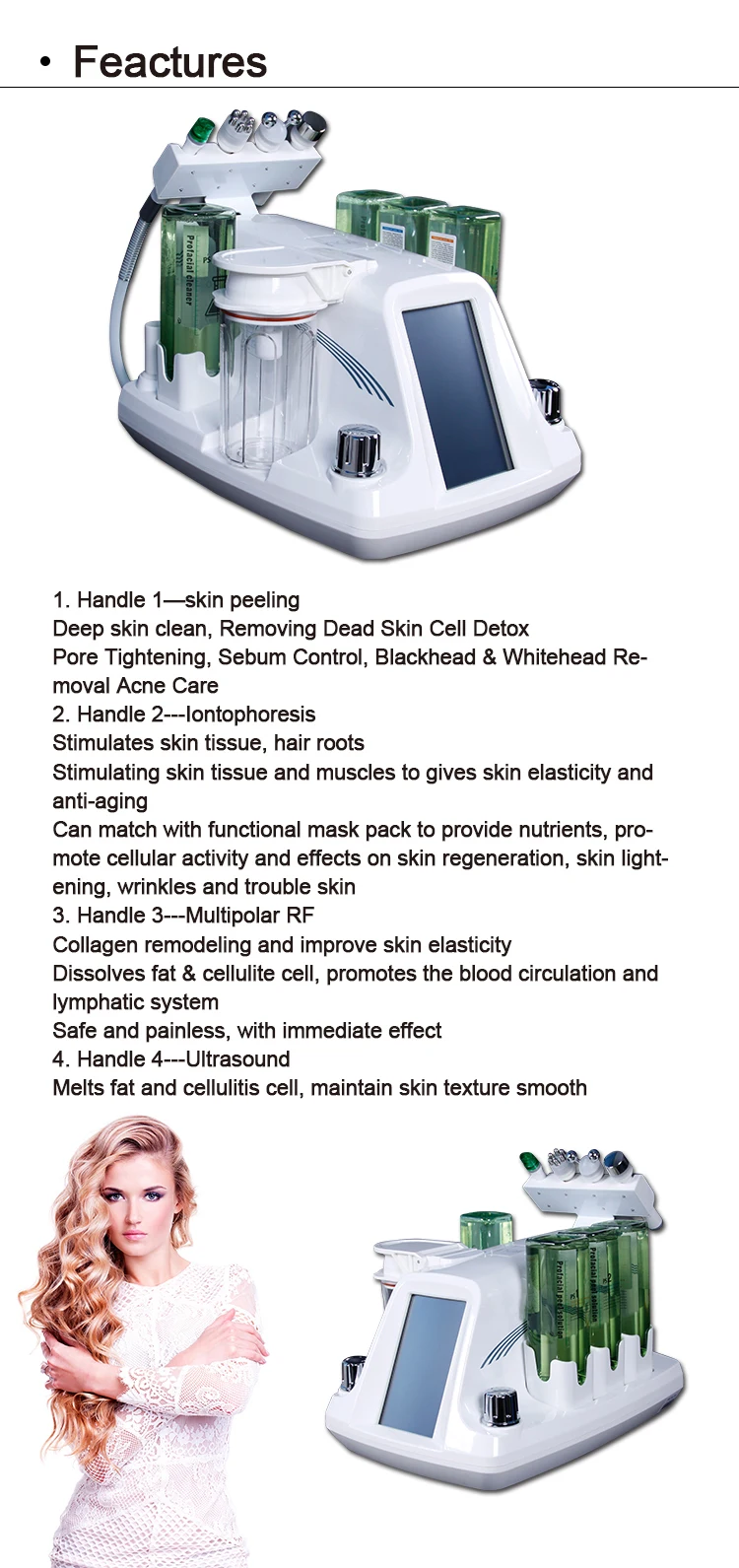 Beauty Machine Rf / Face Lift Hydra Beauty Machine /Beauty Machine 4 In 1 Korea Hydro Aqua Peel Beauty Facial Machine