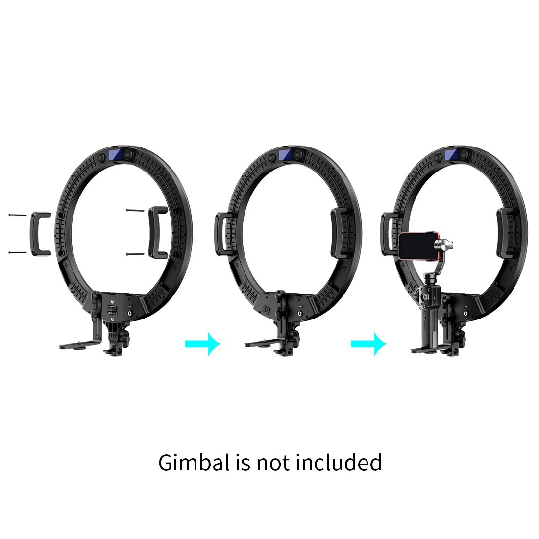 Tolifo 19 inch 60W Photo Studio Portable Photography RGB Ringlight LED Video Light with tripod stand
