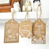 Christmas Custom Kraft Paper Gift Hang Tag With Jute String