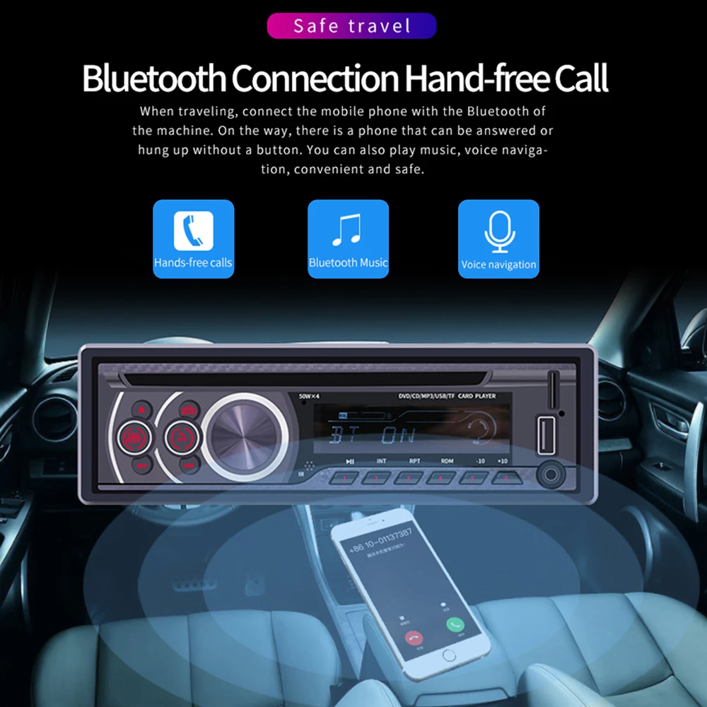 Universal car Radio 1 Din Bluetooth Autoradio Stereo 12V Lecteur audio MP3  In-dash AUX/FM/