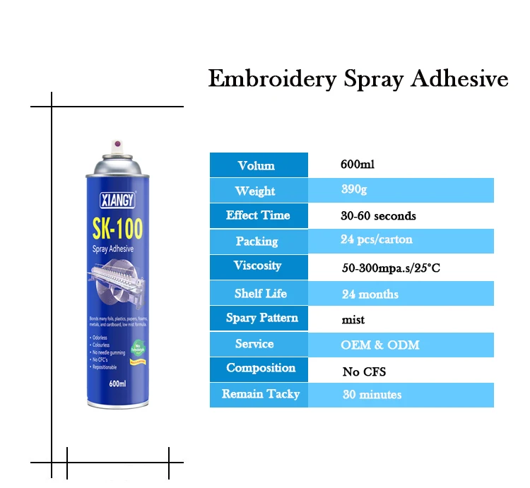 Sk100 Spray Adhesive Temporary Bonding For Embroidery Buy Adhesivo
