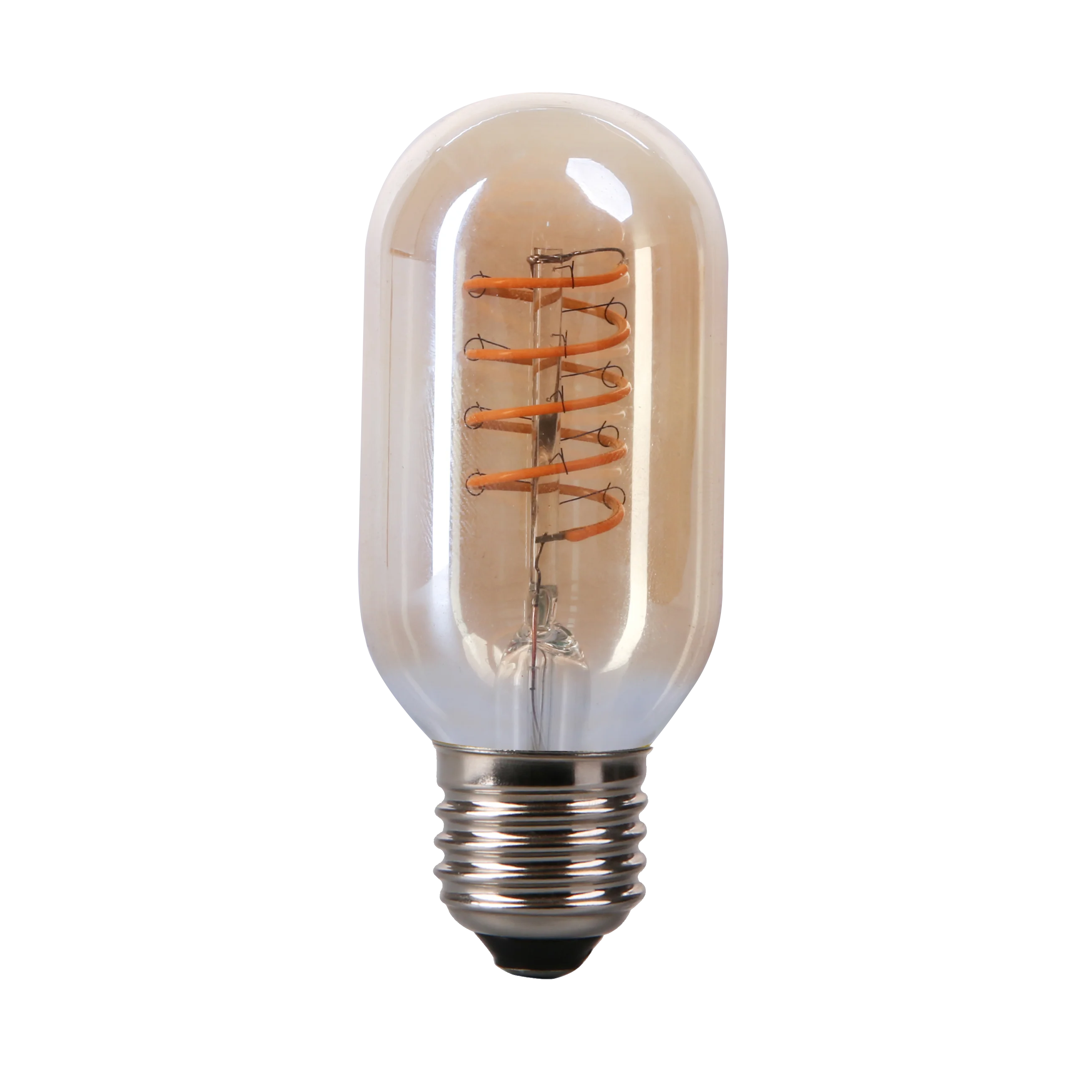 Vintage 4w E26 E27 ST64 G80 G95 G125 T45 spiral curved  flexible led filament  bulb