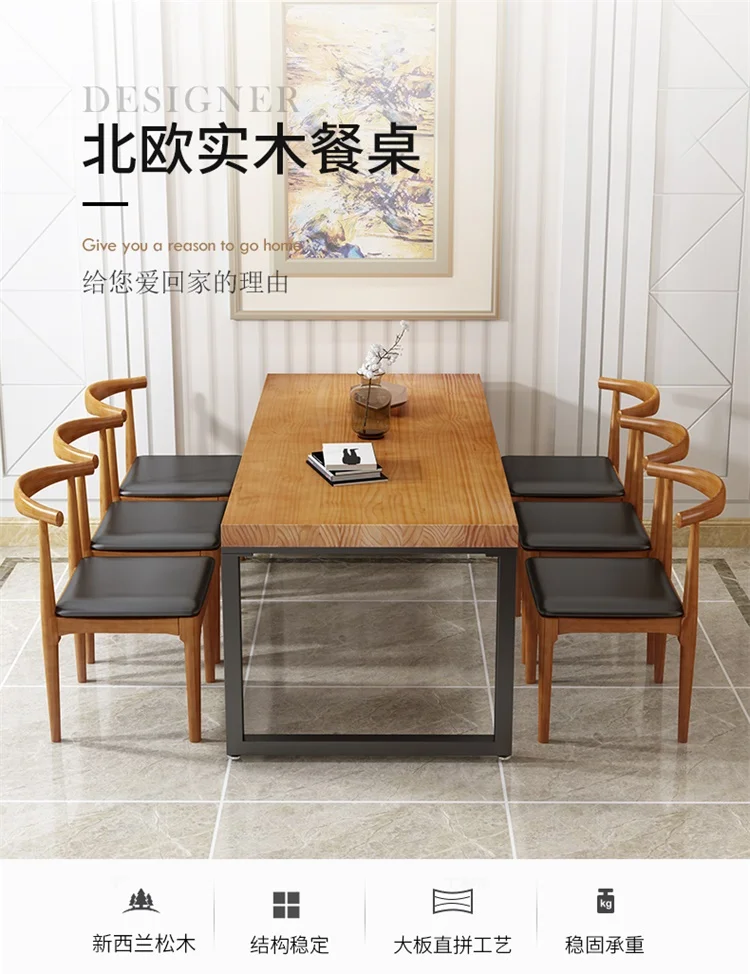 Solid Wood Dining Table Malaysia Imported Rubber Wood Dining Room
