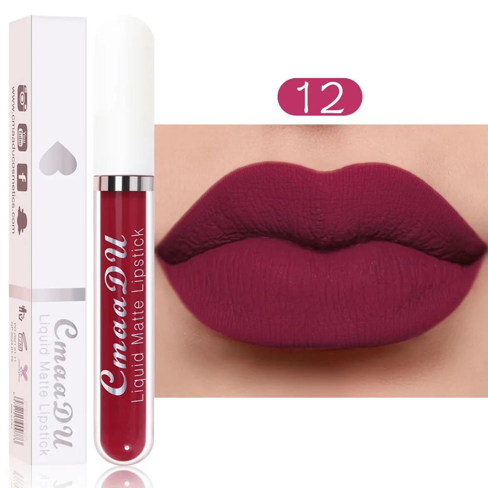 CmaaDu 18 Ultra Chic Colors Matte Waterproof Long-lasting Liquid Lipstick Vegan Cruelty-Free Lip Gloss for Makeup Vegan New Box