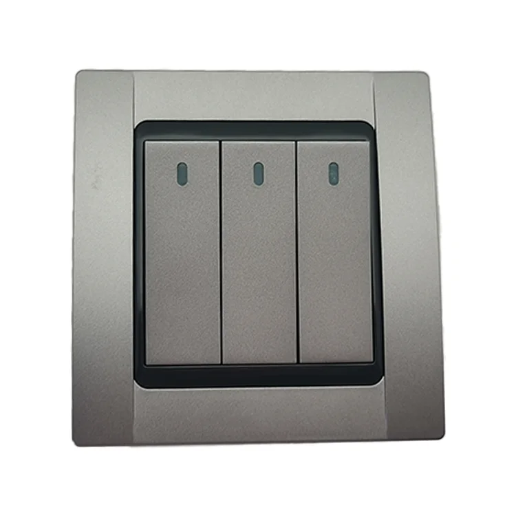 Professional Manufacture Beautiful Design Switch Socket Silver Home Factory Kenya Wall Switches 1 Gang 1 Way 2 Way Electrical