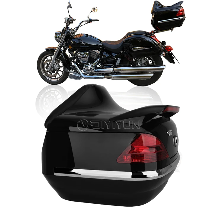 For Scooter/Motorcycle/Bike 45L With Universal Mounting Hardware JKGHK Motorcycle Trunk Tail Box Rectangle Motorcycle Top Box 