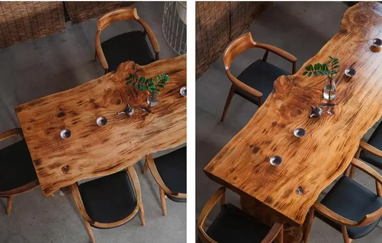100% solid wood hotel restaurant worktop wooden dining table and chair