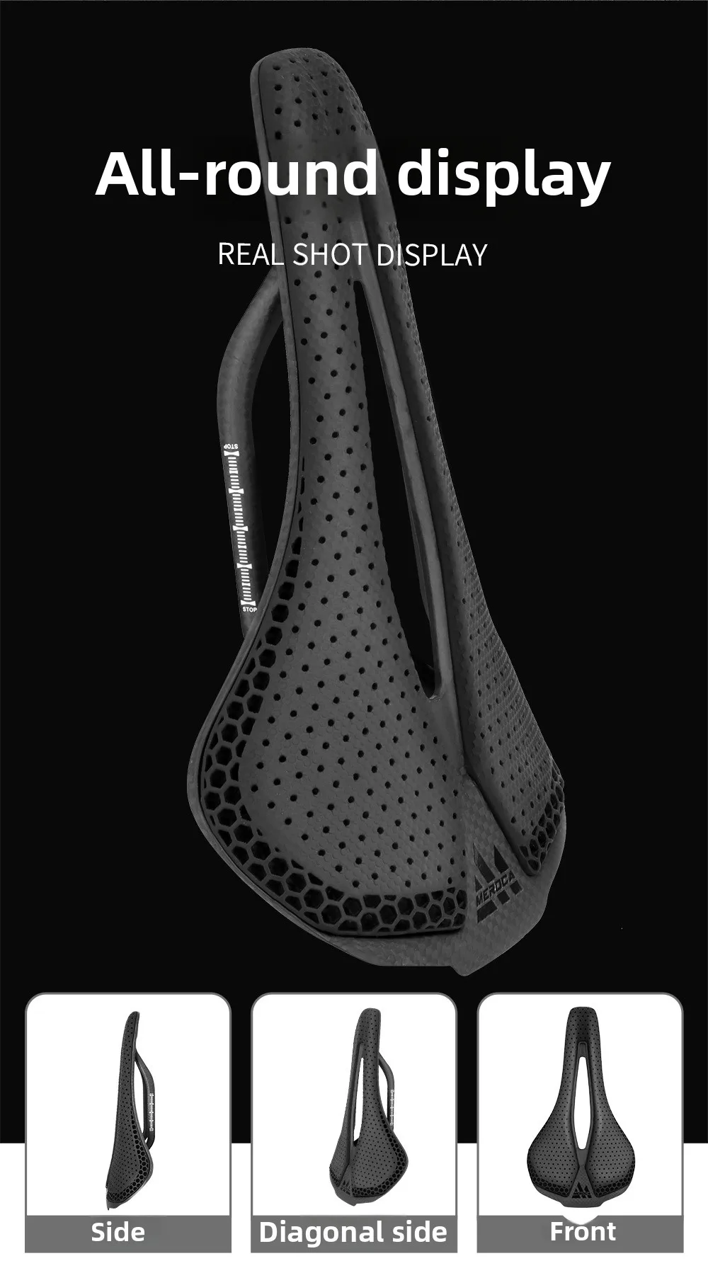 Meroca Vg R1 3D Printed Carbon Fiber Bottom Cushion T800 3K Simple Style Enhanced Shock Absorption Comfort Ventilation Function