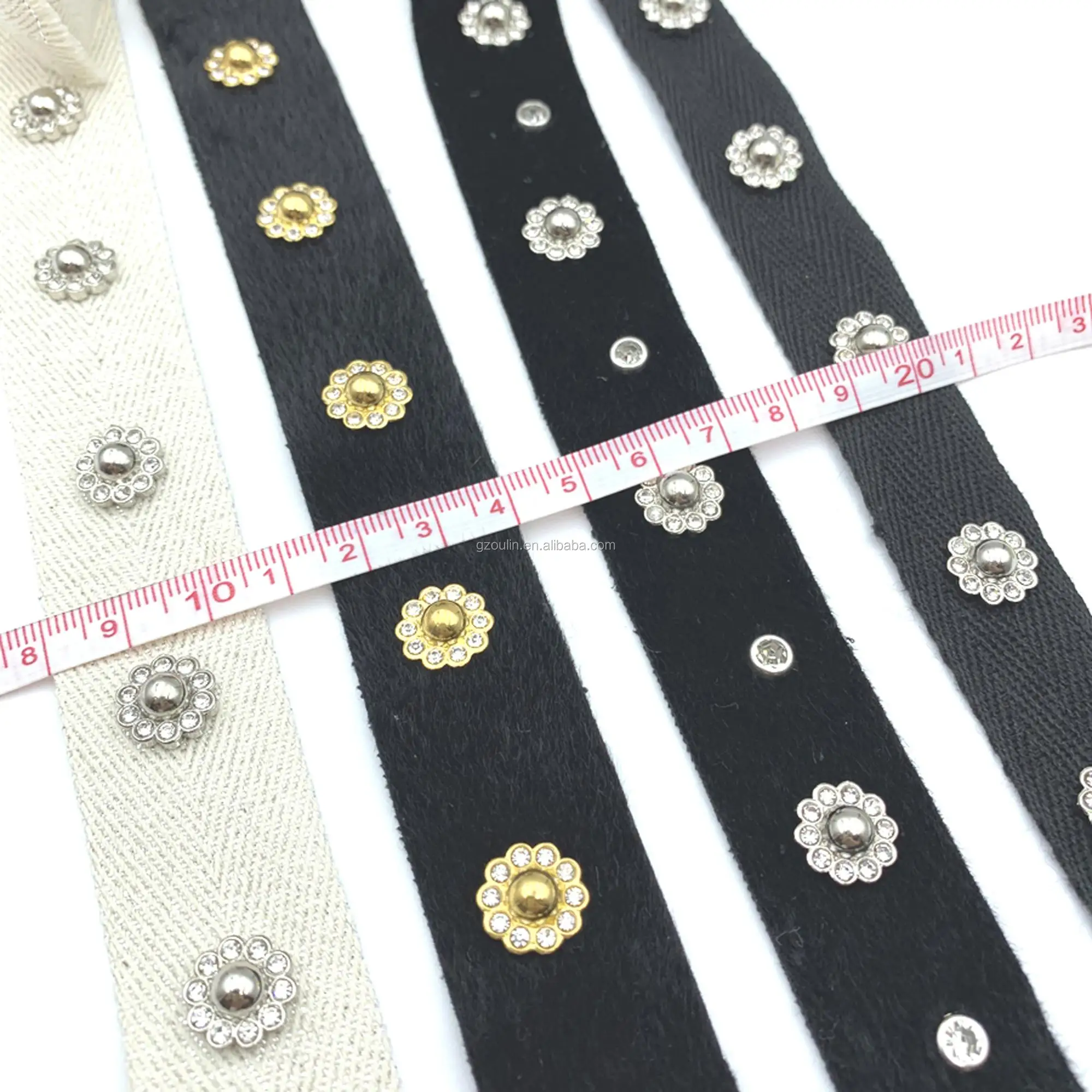 Stud Type Lace Trim With Metal Rivet Tape Using On Garments Ribbons